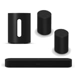 Sonos - Beam, Sub Mini & 2x Era 100 Black - Bundle