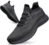 Giniros Chaussures de Running Homme Respirant Mesh Sneaker Homme Légères Basket Homme Confortables Basquettes Homme Slip on Chaussure Sport Homme Mode Casual Gris Foncé 45EU