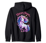 Cute Girl's Magical Unicorn Power Zip Hoodie