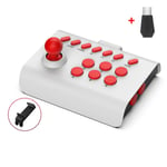 Valkoinen ja punainen Bluetooth-yhteensopiva langallinen ohjain 2.4G-yhteys arcade-peliohjain PS3-PS4 Switch PC Android iOS