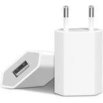 Chargeur pour Apple iPhone 8, 8 Plus, 7, 6, 6S, 5, 11, 10, SE, XR, XS, X, 2020, Mini, AirPods Charger Rapide, 5W USB Prise Adaptateur Secteur avec