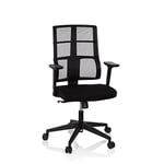 hjh OFFICE Chaises de Bureau Ergonomique SPINIO Fauteuil Pivotante avec Accoudoir, Dossier en Maille réglable en Hauteur, Noir 810025