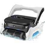 WYBOT Robot de Piscine Double Nettoyage 120 Minutes, Robot Piscine Fond et Parois, Robot Aspirateur Piscine sans Fil avec 3 Moteurs, 4200GPH, Forte Aspiration, Panier-Filtre Double(Brosse Bilatérale)