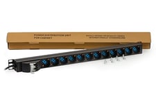 LINK lk10057 multiprise Verticale à 12 Ports pour armoires Rack avec Interrupteur magnéto-Thermique