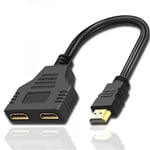 Câble Repartiteur Multiprise HDMI 1 Entree Male 2 Sorties Femelle 1080i Noir