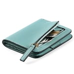 GAEKEAO Portefeuille Femme RFID Blocage Cuir Slim Porte Carte avec Fermeture éclair Poche à Monnaie, Petits Portefeuilles Femmes avec fenêtre d'identification