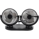 Eosnow Ventilateur de voiture USB à double tête, climatiseur Portable, refroidisseur automatique, Ventilation 12V, noir