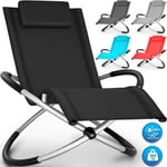 tillvex Chaise Longue de Jardin Bleu pour la Relaxation Fauteuil Pliant Résistante aux Intempéries Charge de 180KG Thermoactive