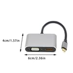 Gray typec to hdmi4k vga hd 4 in 1 hub for apple huawei phone computer docking s