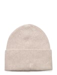 Davida Cashmere Fold Rib Cap Beige