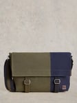 White Stuff Teddy Canvas Messenger Bag, Green/Multi