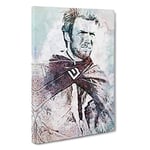 Clint Eastwood in Abstract Canvas Print for Living Room Bedroom Home Office Décor, Wall Art Picture Ready to Hang, 30 x 20 Inch (76 x 50 cm)