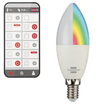 Brennenstuhl Connect Smart Bulb SB 400 E14 (Compatible with Alexa and Google Assistant, no hub Necessary, Smart Light Bulb 2.4 GHz with Free app, 430lm, 5.5W)