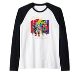 Marvel Avengers Christmas Holiday Retro Be Merry Be Bright! Raglan Baseball Tee