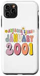 iPhone 11 Pro Max Awesome Since January 2001 Groovy 24 Years Old 24th Birthday Case