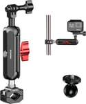 Support à Pince pour Appareil Photo, kit d'accessoires, tête à Bille à 360 °, Bras Magique, Photographie, Gratuit pour Moto, vélo, Miroir, GoPro, Akaso, DJI Insta360 Action Camera (RW9C-32)