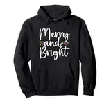 Merry And Bright Santa Christmas Lights Xmas Pajamas Holiday Pullover Hoodie