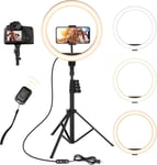 12"" Ring Light Avec Trépied 64"" Anneau Lumineux Led Avec 10 Luminosité 3 Modes D'eclairage, Trepied Smartphone Selfie Led Anneau Lumière Pour Maquillage, Photographie, Youtube Et V[Pho062000]