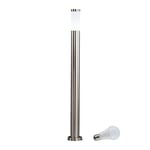 Lampadaire Lampe de jardin Lampe d'extérieur led colonne lumineuse entrée éclairage jardin, IP44 acier inoxydable opale argentée, 1x led 10W, DxH