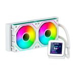 ABYSM Gaming Refroidissement liquide OCEANIC 240 White ARGB, avec écran LCD de 2,8" personnalisable, pour surveiller la température du processeur, la vitesse des ventilateurs et d'autres paramètres