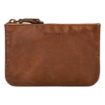 STILORD 'Samy' Pochette Cuir Trousse Vintage Étui idéal comme Portefeuille Porte Carte de Crédit Porte-Monnaie Nécessaire Maquillage en Cuir Véritable, Couleur:toskana - Washed - Cognac