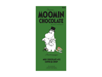 Organic Moomin Chocolate Moominpappa - Ljus choklad 41% med kaffe och krokant.