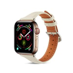 Slim Läderarmband Apple Watch 45mm Series 9 beige