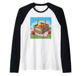 Cool Picnic blanket with basket for Fruits and Picnic Fans Raglan Baseball Tee