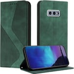 Coque Pour Samsung Galaxy S10e, Coque Samsung S10e, Housse Samsung S10e, Housse En Cuir Pu Pochette Portefeuille Magnetique Etui De Protection, Flip Case Pour Galaxy S10e (Vert)