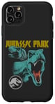 Coque pour iPhone 11 Pro Max Jurassic World T-Rex Rock Band Distressed Logo