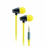 Flat In-Ear Handsfree Headphones Earphones earbuds for iPhone & Android Black