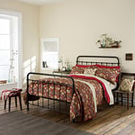 Morris & Co Strawberry Thief Duvet Cover, Percale, Crimson, Super-King