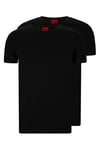 HUGO Mens Round Two Crew-Neck T-Shirts in Stretch Jersey