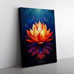 Lotus Flower Constructivism No.4 Canvas Print for Living Room Bedroom Home Office Décor, Wall Art Picture Ready to Hang, 76x50 cm (30x20 Inch)