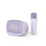 myFirst Voice 2 Microphone interactif Portable et Haut-Parleur sans Fil Bluetooth karaoké avec rehausseur d'écho, Effets vocaux Amusants pour garçons et Filles (Violet)