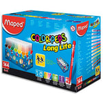 Maped Schoolpack de 144 feutres Colorpeps pointe moyenne assortis