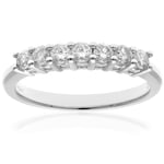 Diamant L'Eternel Womens Eternity Ring, 18ct White Gold IJ/I Round Brilliant Certified Diamond 0.50ct Weight - Size L