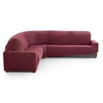 MAXIFUNDAS FUNDAS DE SOFA & CHAISE LONGUE. Corner Sofa Cover Relive Dark Fuchsia Super Elastic Protective Cover for Corner Sofa