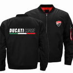 Blouson pour Hommes Costume De Vol Veste Zippée Hiver Matelassé Chaud Outwear Manteau Décontracté Grande Taille Sweat-Shirts Ducati Uniforme De Baseball,Noir,4XL