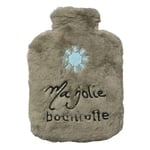 DRAEGER PARIS | Bouillotte fausse fourrure "Ma Jolie Bouillotte" | Bouilotte grise Peluche Flocon | Bouillotte enfant - Bouillotte ventre pour Soulagement douleur, dos, cou