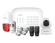 Daewoo Pack Vision+ | Alarme Maison sans Fil WiFi GSM Connectée avec Sirène extérieure |1 Caméra | Compatible avec Amazon Alexa, l’Assistant Google