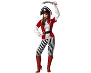 ATOSA déguisement pirate pantalon rayé noir et rouge blanc adulte M