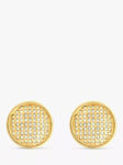 Eclectica Pre-Loved 24ct Gold Plated Swarovski Crystal Round Clip-On Earrings, Dated Circa 1980s