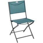 Lot de 4 chaises de jardin pliantes Modula bleu canard & graphite acier traité époxy - Hespéride