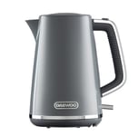 Daewoo Stirling Collection, Jug Kettle 1.7 Litre, User Friendly, Easy Cleaning, Safety Features, 360° Swivel Base, Extra Wide Opening Lid, Water Level Gauge, Part Of A Collection, Grey