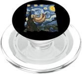 Paresseux Nuit étoilée – Paresseux amusant Van Gogh peinture paresseux PopSockets PopGrip pour MagSafe