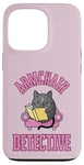 Coque pour iPhone 13 Pro Fauteuil détective – Chat lisant un livre mystère confortable