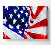 American Stars And Stripes Canvas Print Wall Art - Medium 20 x 32 Inches