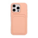 Silicone Case with Card Holder iPhone 16 Pro Max – Pink