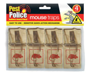 4 Traditional Wooden Mouse Traps Bait Mice Vermin Rodent Pest Control Mousetraps